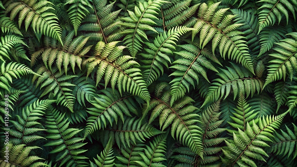 Dense Green Fern Foliage in Natural Arrangement for Seamless Pattern Design Dense Green Fern Foliage in Natural Arrangement for Seamless Pattern Design