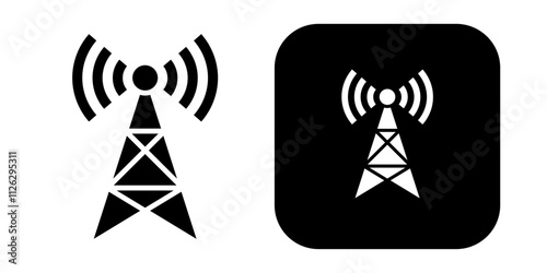 Icons representing antennas and radio waves