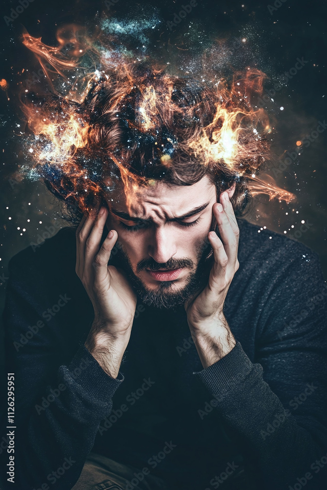 Man with intense cognitive diversity Man with intense cognitive diversity