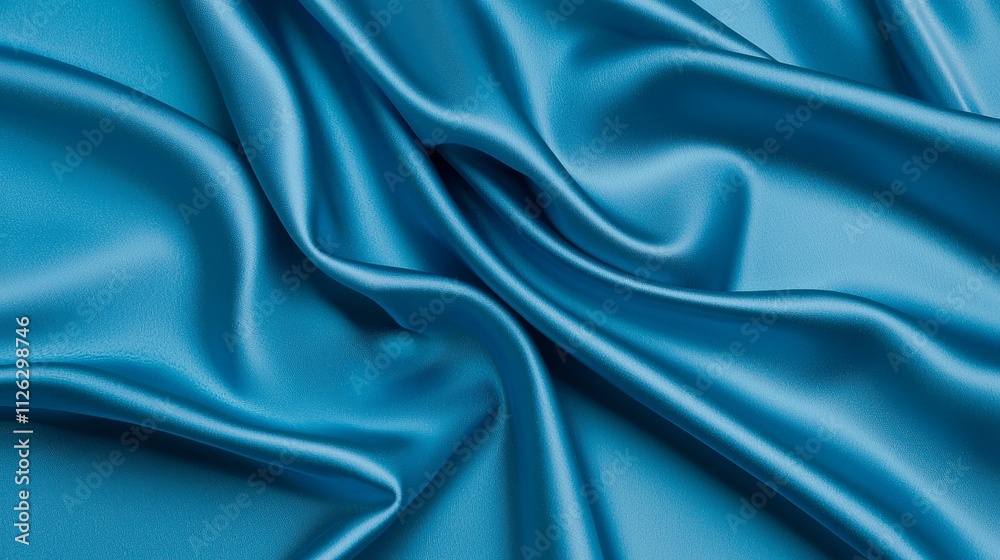 Fototapeta premium Soft satin sheet folds reflecting light close-up textiles elegance