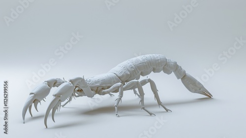 Minimalist 3D Scorpion Design with Clean Aesthetic photo