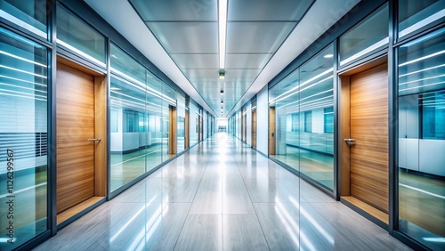 Minimalist Office Corridor - Long Exposure Blur