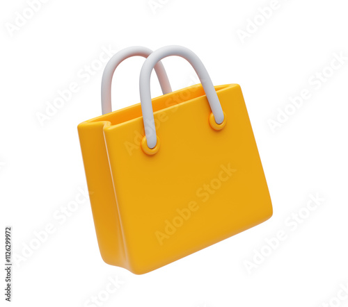 Yellow Shopping Bag icon 3d illustration