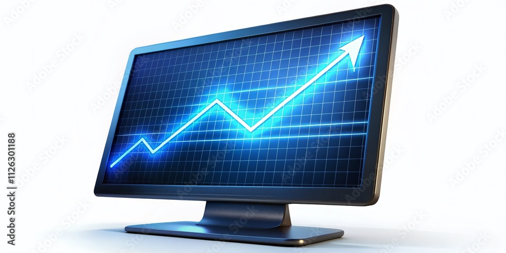 Night Photography: Computer Monitor Graph Arrow UI Web Icon Night Photography: Computer Monitor Graph Arrow UI Web Icon