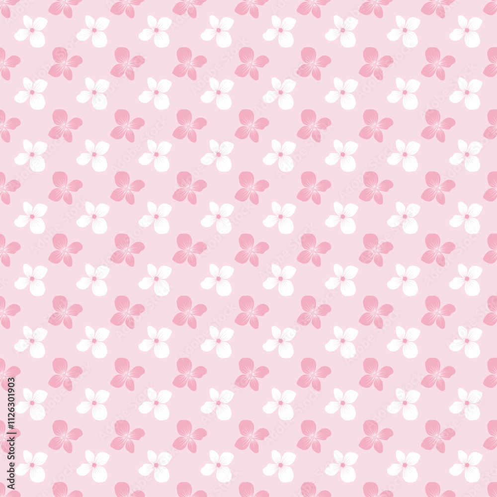 Cute kawaii seamless sweet pink floral pattern background Cute kawaii seamless sweet pink floral pattern background
