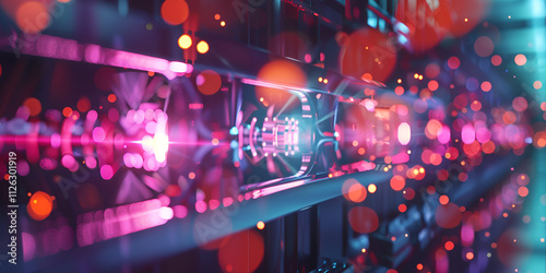  Neon-Lit Futuristic Metropolis background with lights