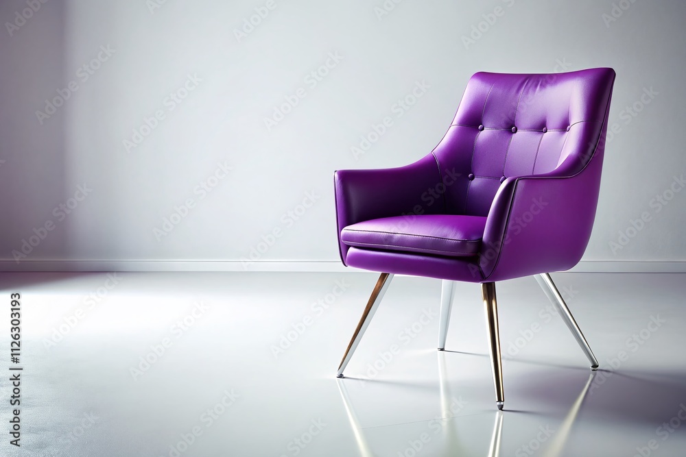 Obraz premium Purple Chair Isolated on White - High Quality AI Photo