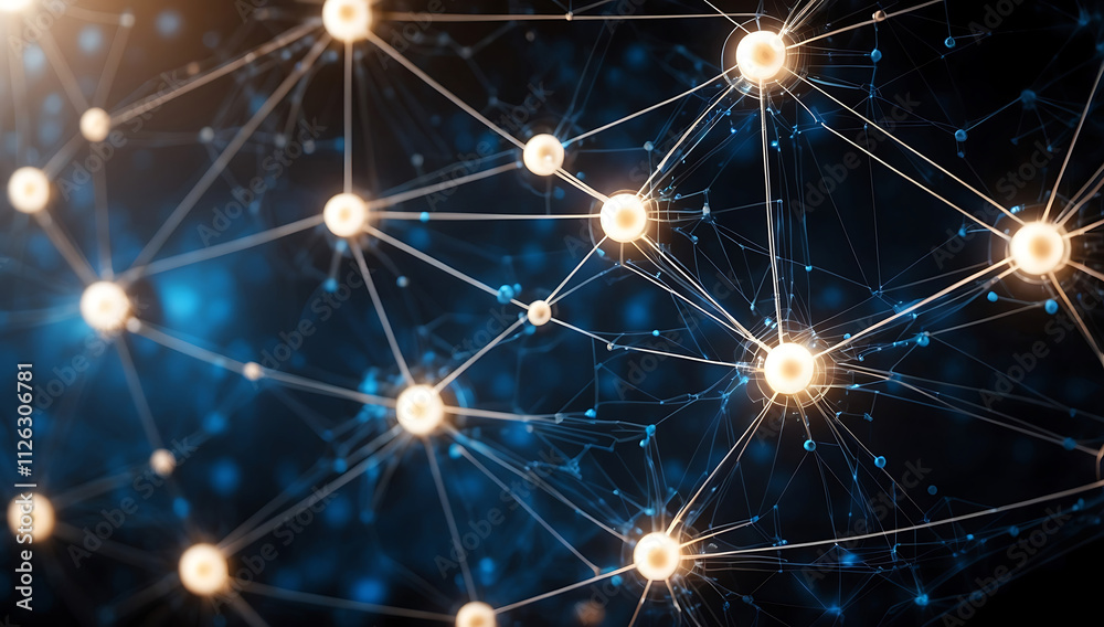 Fototapeta premium Digital Network Connectivity Wallpaper with Intricate Web of Interconnected Nodes