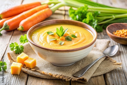 Vintage Celery Carrot Puree Soup Bowl - Creamy Comfort Food