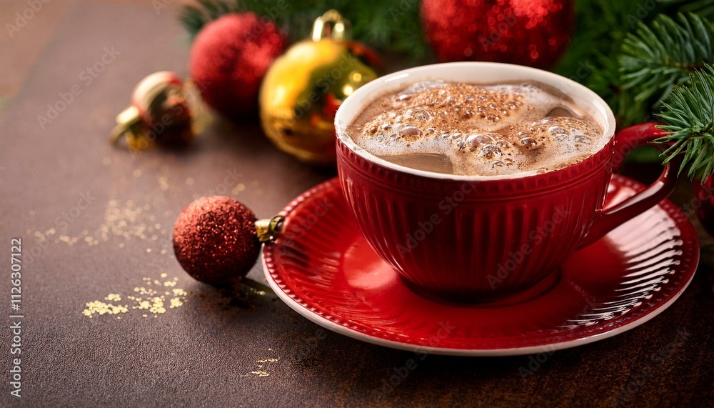 Generated image Hot coco cup christmas coffee saucer. Generated image Hot coco cup christmas coffee saucer.