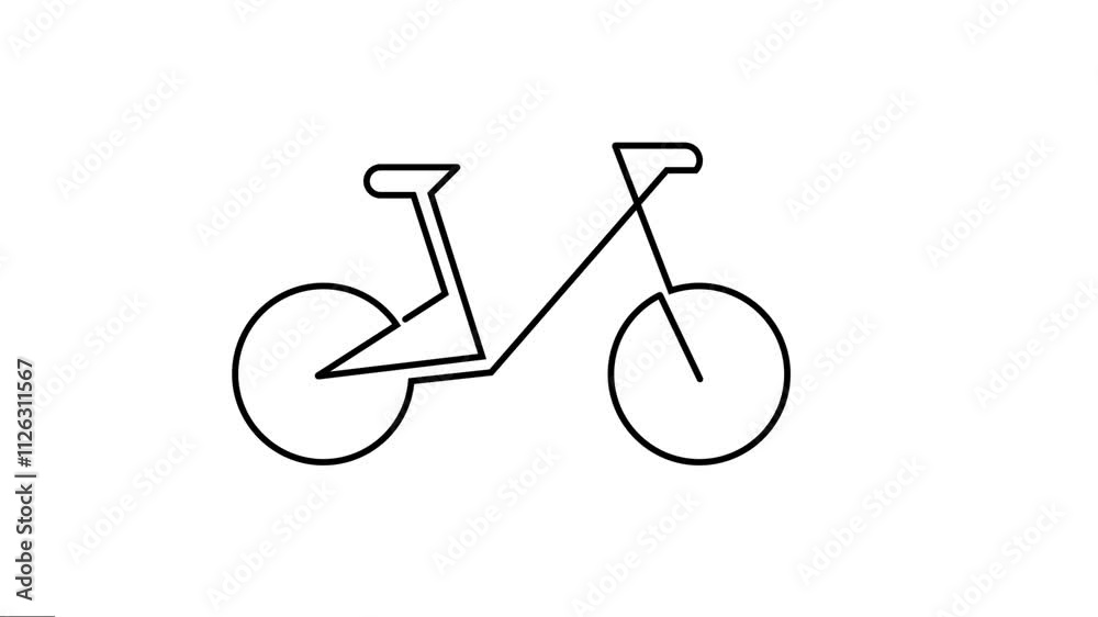Animated One continuous line drawing of a Bicycle. Animated One continuous line drawing of a Bicycle.