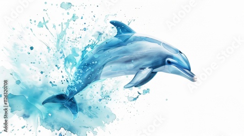 Dolphin Splash with Clean Background