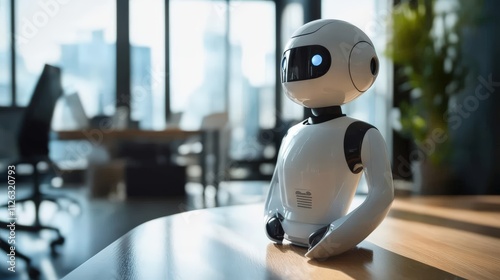 Modern Robot Assistant in a Bright Office Environment