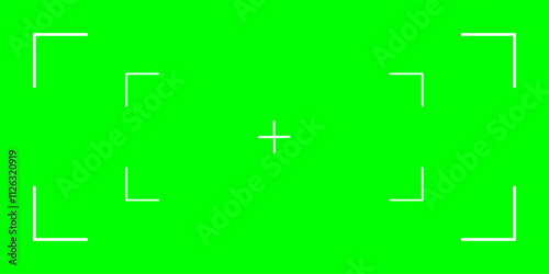 Green screen template for chroma key video production. Features tracking marks for VFX integration. Ideal for filmmakers and video editors. Vector illustration.