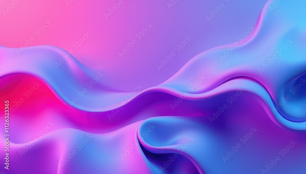 Naklejka premium Abstract Wavy Blue And Pink Gradient Design