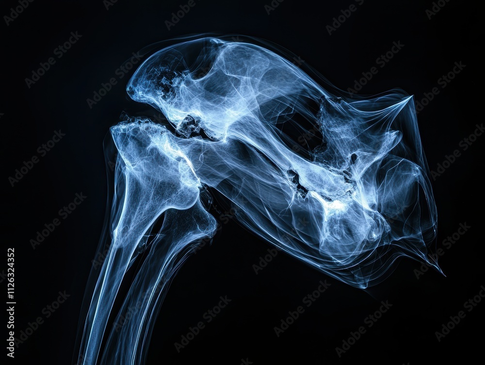 X-ray Image of a Human Hip Joint Showing Detailed Anatomy X-ray Image of a Human Hip Joint Showing Detailed Anatomy