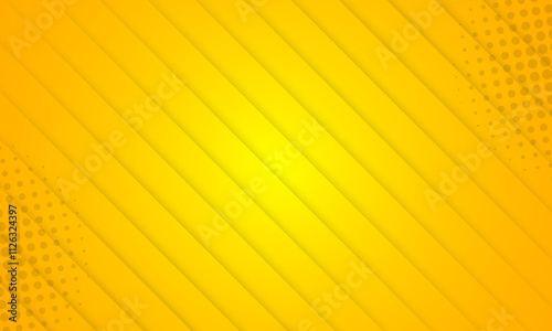 Vibrant Abstract Modern Yellow Background with Diagonal Stripes, gradient, Lines, and Dot Halftone Patterns, Ideal for Branding, Marketing, Web Design, and Creative Projects.