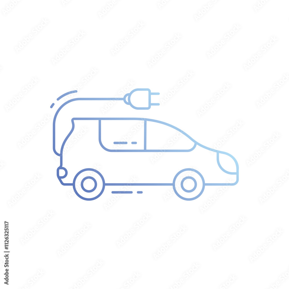 Fototapeta premium Electric car vector icon