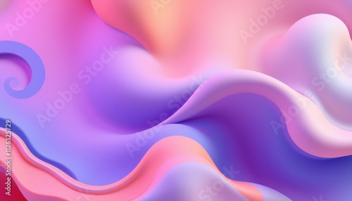 Abstract Pastel Waves Flowing Smoothly Together