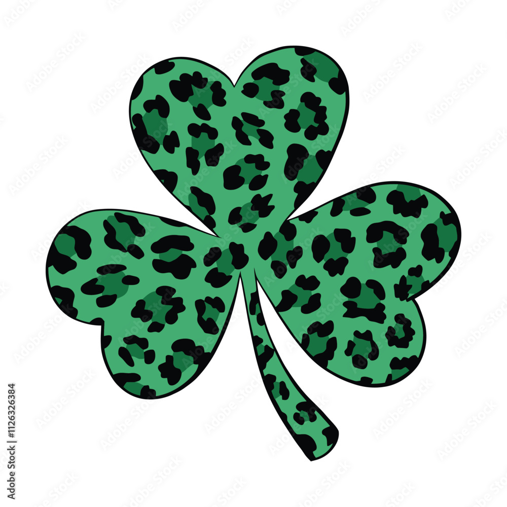Leopard Print Shamrock Illustration Leopard Print Shamrock Illustration