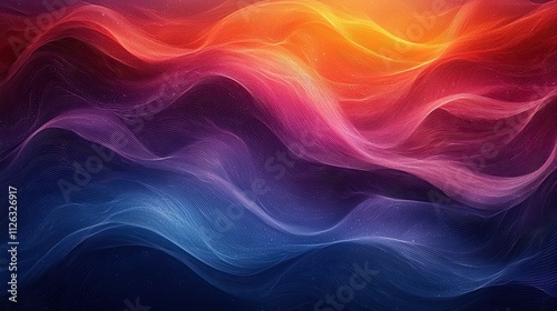 Abstract digital waves in vibrant colors creating a captivating visual experience