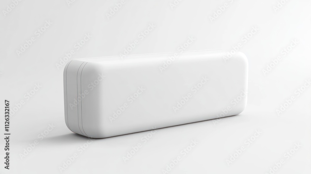 A sleek, white rectangular container with rounded edges, likely for storage or organization. A sleek, white rectangular container with rounded edges, likely for storage or organization.