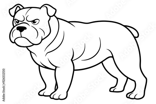 Bulldog Bold Lines Vector Line Art