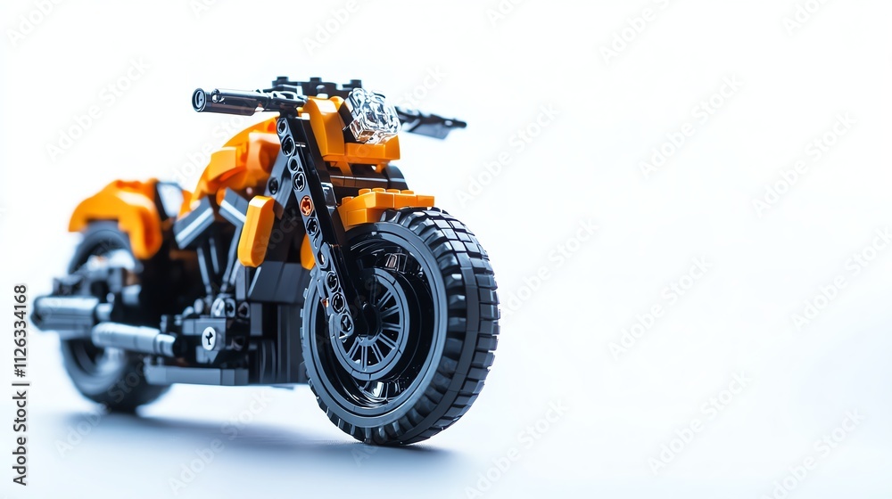 Orange toy motorcycle model on a white isolated background. Orange toy motorcycle model on a white isolated background.