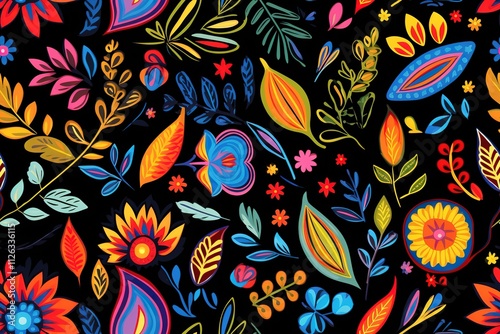 mexican embroidery, mexican pattern, mexican vector, flower pattern, flower vector
