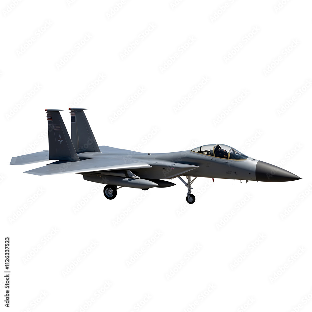F-15 Fighter Jet Isolated on Transparent Background F-15 Fighter Jet Isolated on Transparent Background
