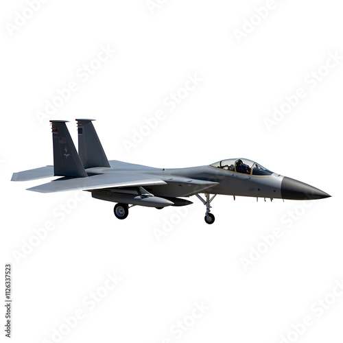 F-15 Fighter Jet Isolated on Transparent Background