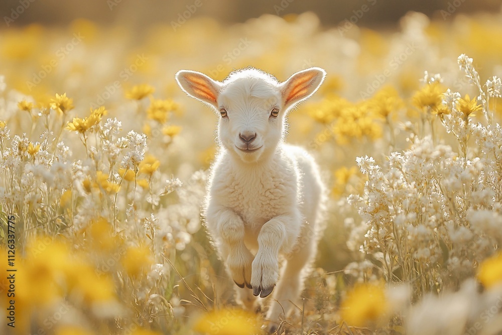little goats running on the grass little goats running on the grass