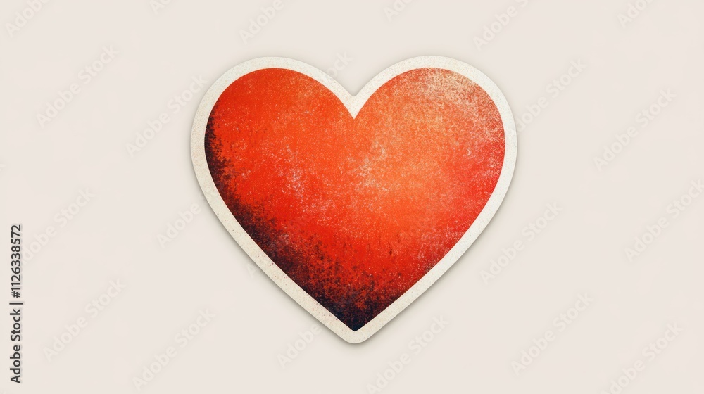 A textured red heart symbol, conveying love and affection. A textured red heart symbol, conveying love and affection.