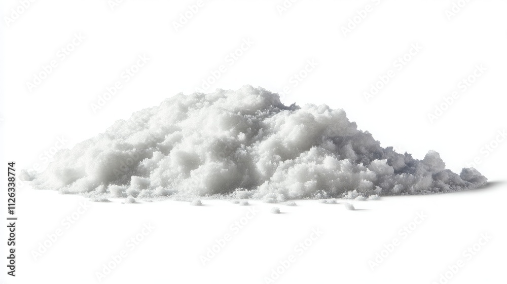 Isolated snowdrift on white, offering a serene winter snow background. Isolated snowdrift on white, offering a serene winter snow background.