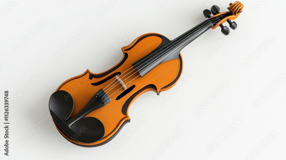 Fototapeta premium A stylized violin showcasing its elegant design and craftsmanship.