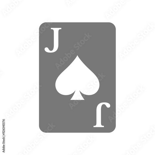 Jack of spades vector icon. Peaks or spade joker playing card.