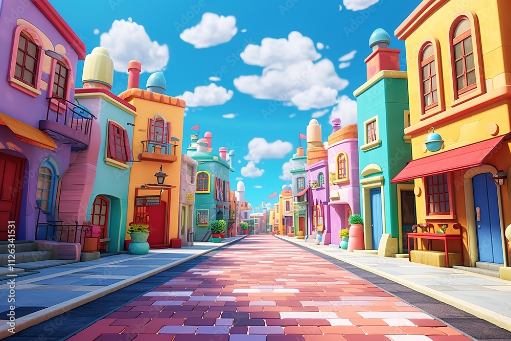 Obraz premium Fantastic castle on a hill surrounded by a flower garden 