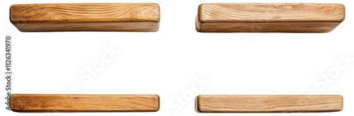 PNG Four wooden blocks isolated on white background