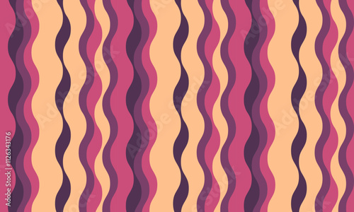 vertical striped design with flowing curves and textured waves. Artistic colors blend with simplicity and creativity, adding elegance to posters, textiles, or graphic prints with vibrant paint.