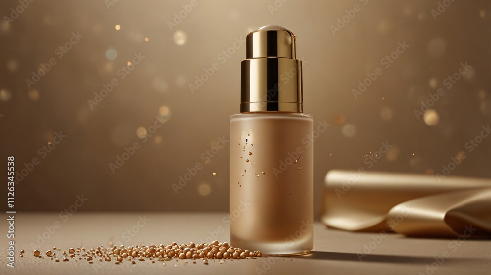 Skincare bottle mockup, cream color