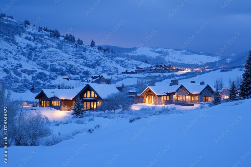 cozy winter cabin retreat in a snowy landscape cozy winter cabin retreat in a snowy landscape