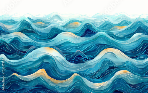  The classical traditional Chinese element wave texture art background 