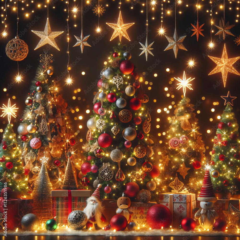 Obraz premium Joyful Christmas Trees