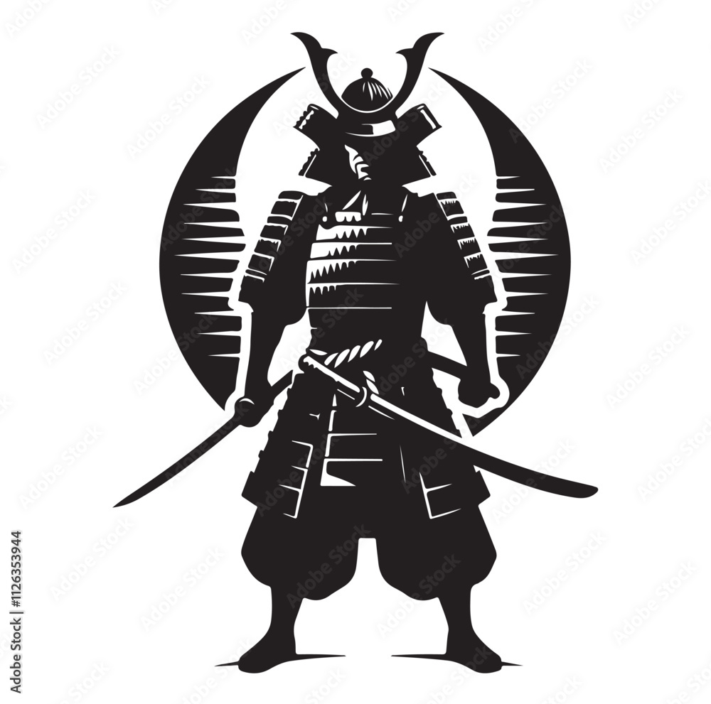 samurai warrior vector Silhouette illustration