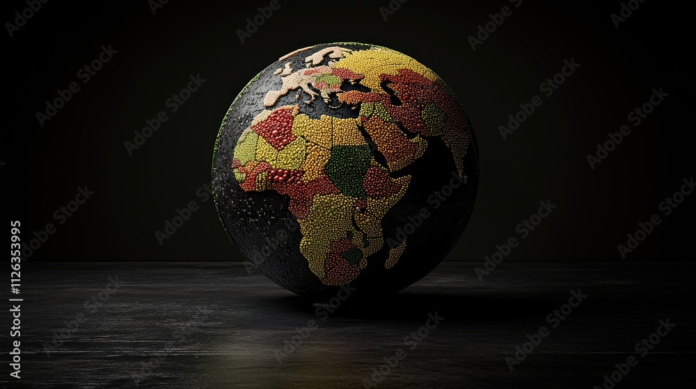 A 3D globe made entirely of vibrant fruits and vegetables, symbolizing global veganism and sustainable living for World Vegan Day. A 3D globe made entirely of vibrant fruits and vegetables, symbolizing global veganism and sustainable living for World Vegan Day.