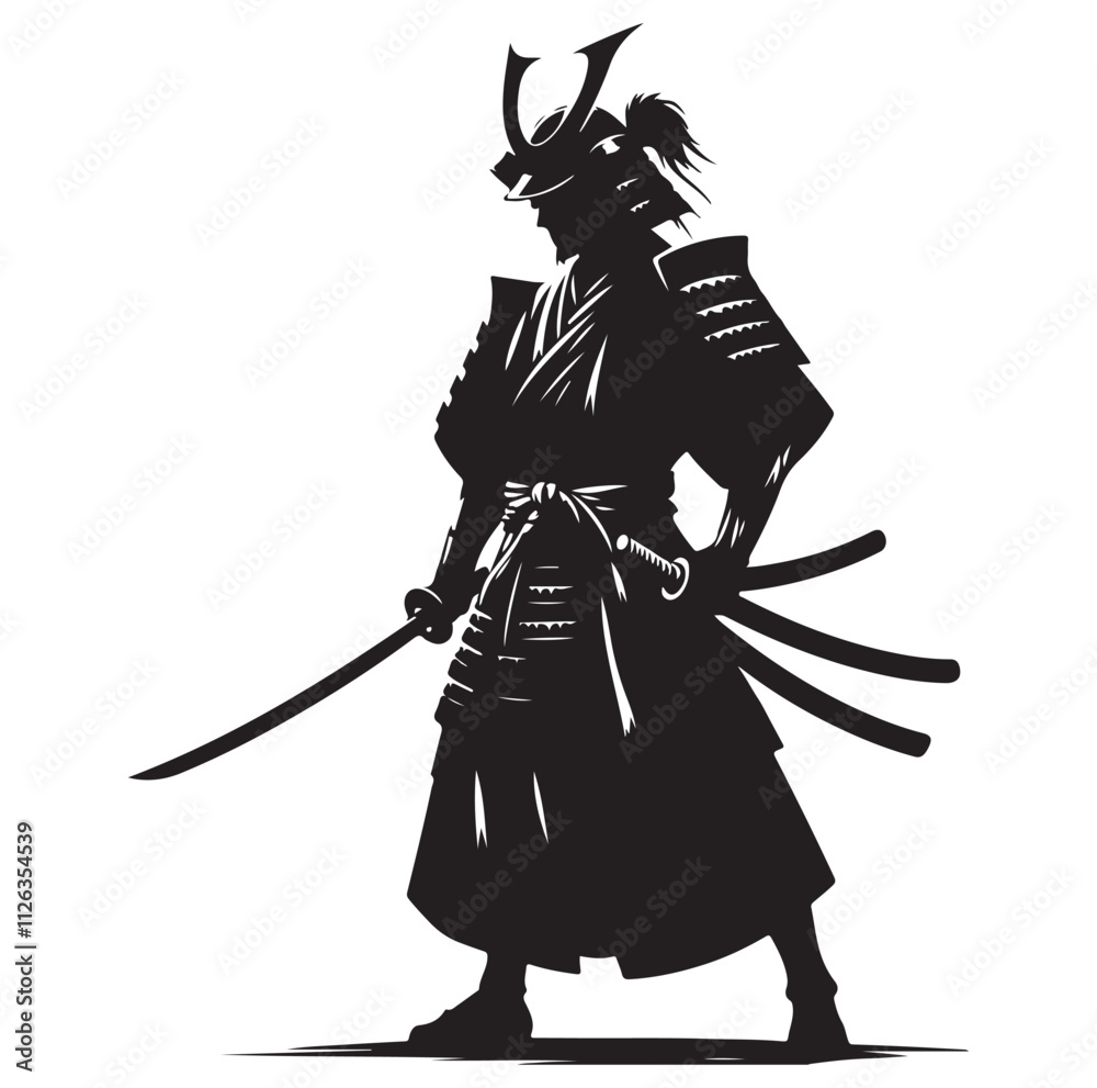 samurai warrior vector Silhouette illustration
