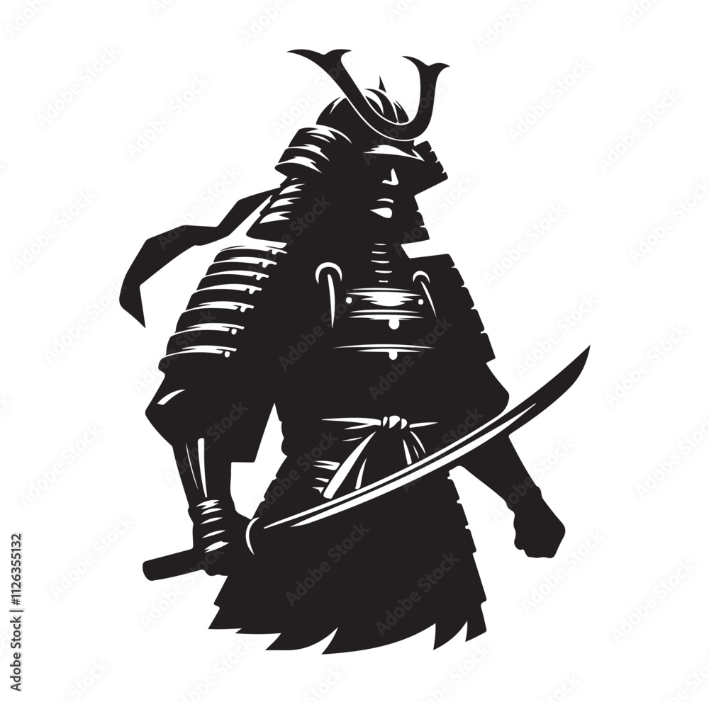 samurai warrior vector Silhouette illustration