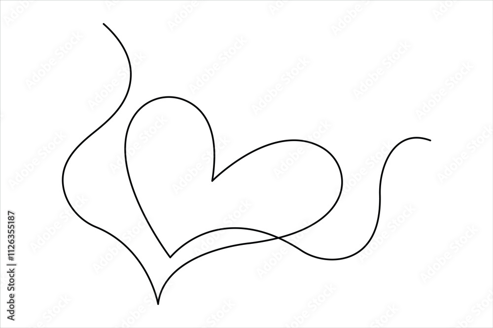 Continuous one line drawing of heart valentine's day love isolated hand drawn vector illustration
Continuous one line drawing of heart valentine's day love isolated hand drawn vector illustration