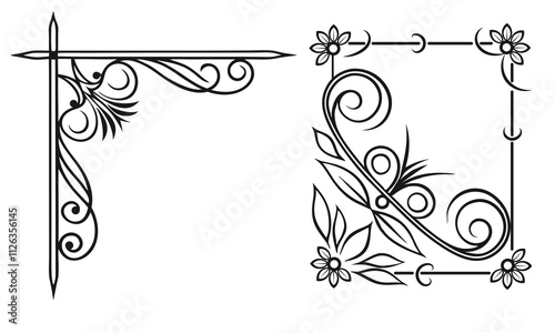 Ornate floral frame featuring an abstract design