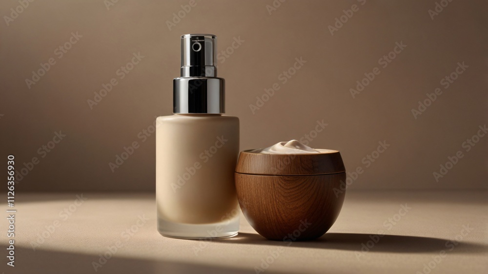 Naklejka premium Skincare mockup bottle, cream color